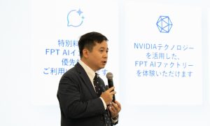 Ông Lê Hồng Việt, CEO FPT Smart Cloud trong buổi giới thiệu AI Factory tại Nhật Bản. Ảnh: Vân Anh